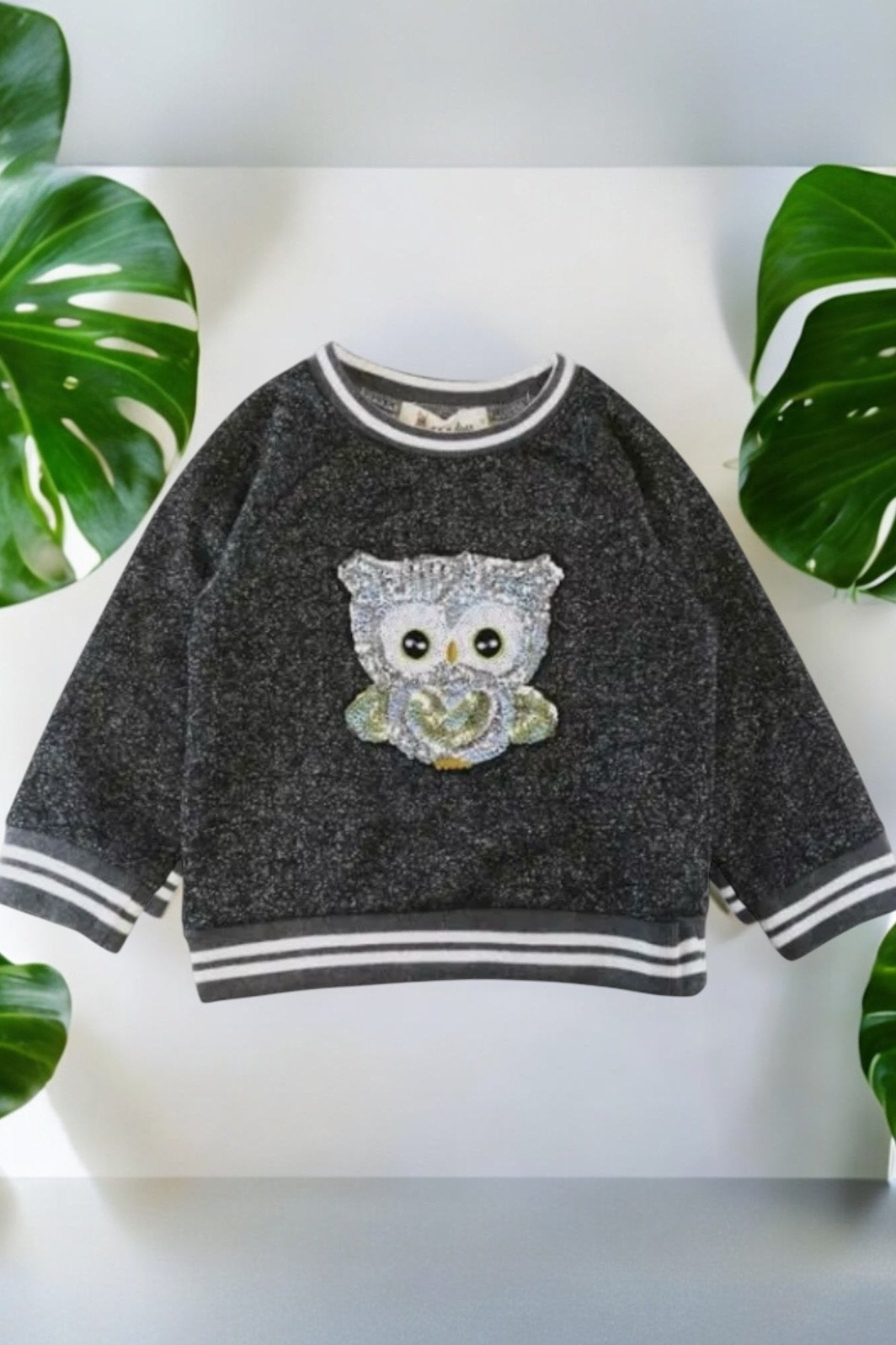 Sequin Owl Sweatshirt - Calla Lily Cosmetics + CL kids