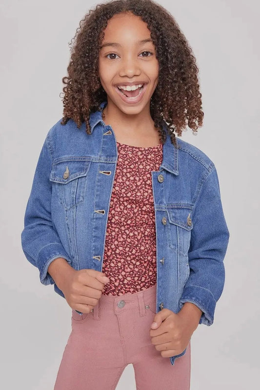Kids Jean Jacket- Medium Wash - Calla Lily Cosmetics + CL kids