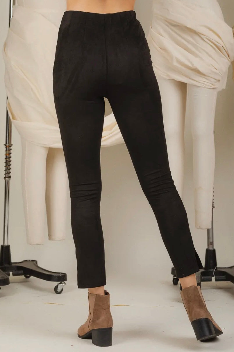 Faux Suede Leggings - Black - Calla Lily Cosmetics + CL kids