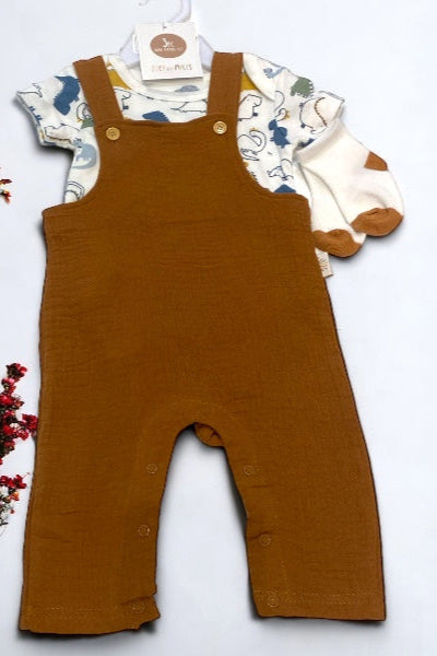 Brown Baby Dino Jumper Set - Calla Lily Cosmetics + CL kids