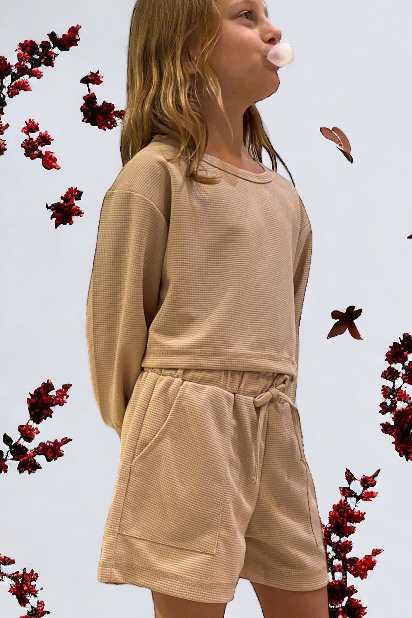 Tan Shorts & Sweatshirt - Calla Lily Cosmetics + CL kids
