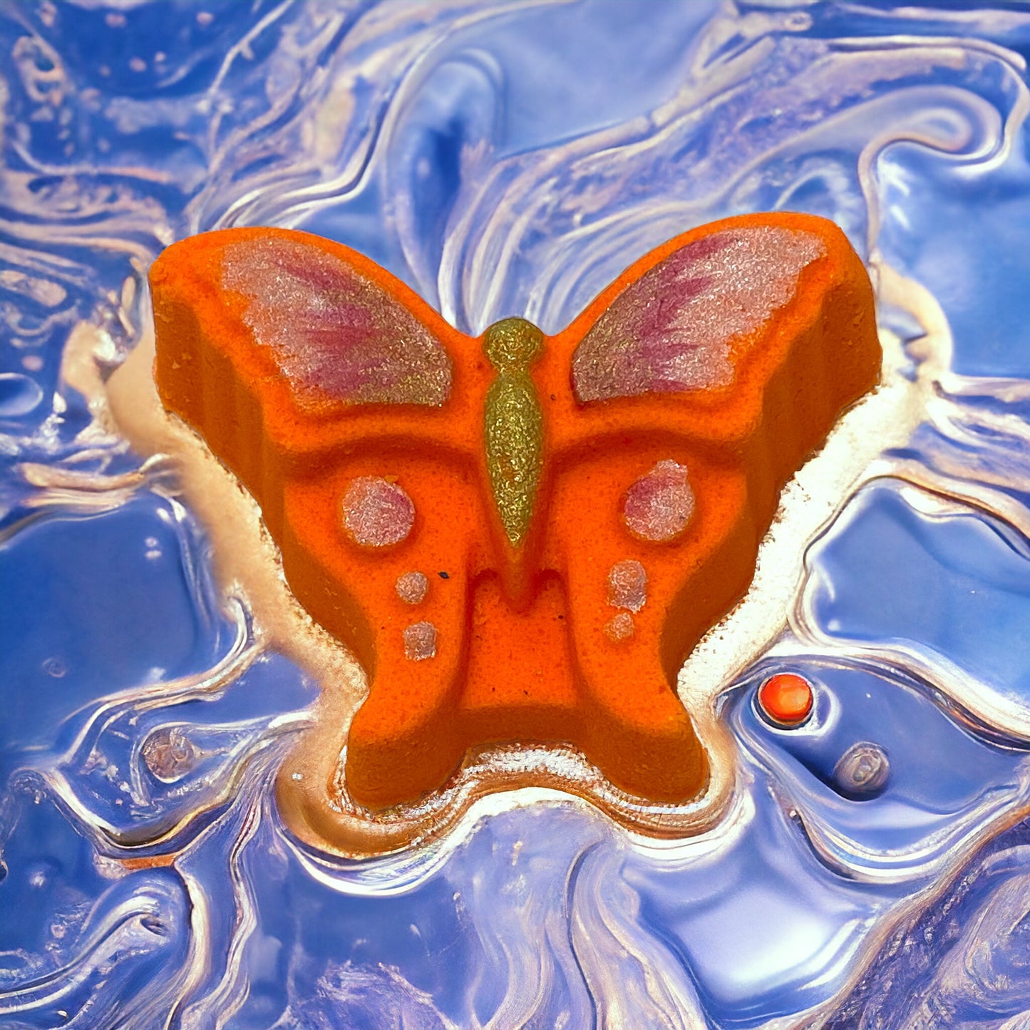 Butterfly Bath Bomb - Orange - Calla Lily Cosmetics + CL kids