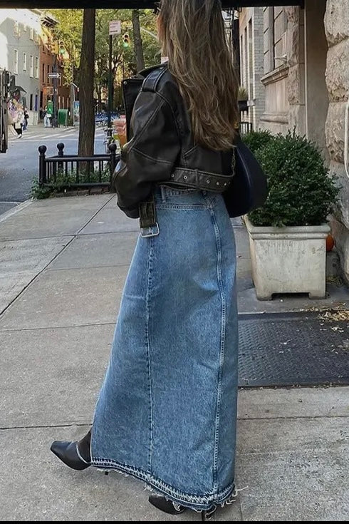 Long Denim Skirt - Calla Lily Cosmetics + CL kids