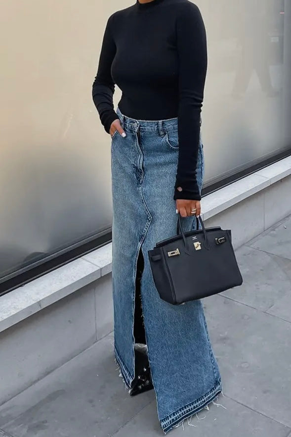 Long Denim Skirt - Calla Lily Cosmetics + CL kids