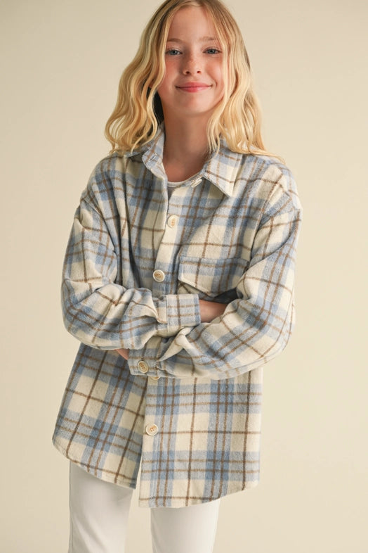 Tween Plaid Shacket - Calla Lily Cosmetics + CL kids