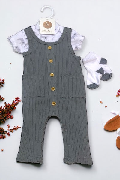 Grey Baby Elephant Romper - Calla Lily Cosmetics + CL kids
