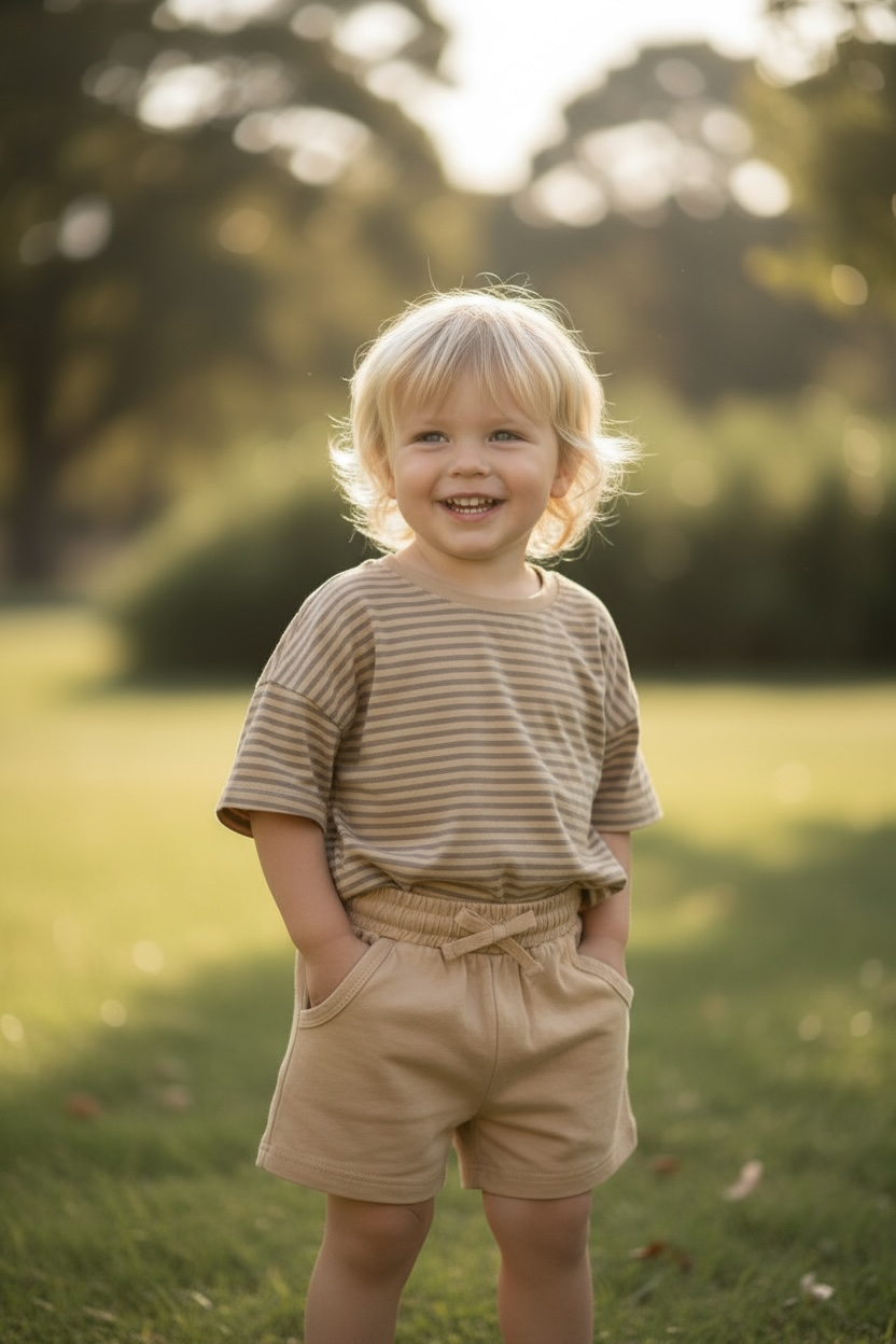 Neutral Shorts with Pockets Boy or Girl Baby