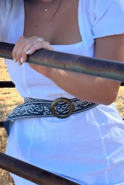 Paisley Please In Denim Belt - Calla Lily Cosmetics + CL kids
