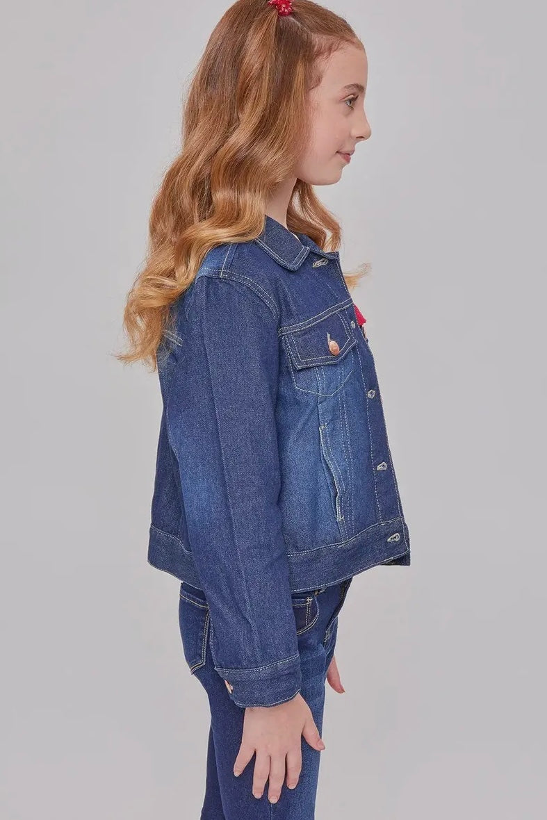 Kids Jean Jacket- Dark Wash - Calla Lily Cosmetics + CL kids