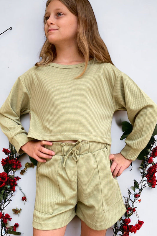 Sage Shorts & Sweatshirt - Calla Lily Cosmetics + CL kids