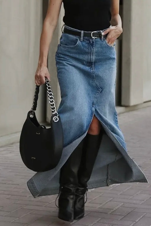 Long Denim Skirt - Calla Lily Cosmetics + CL kids
