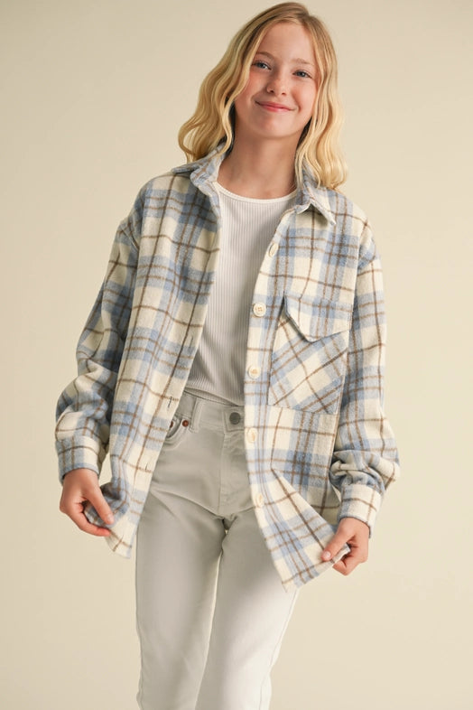 Tween Plaid Shacket - Calla Lily Cosmetics + CL kids