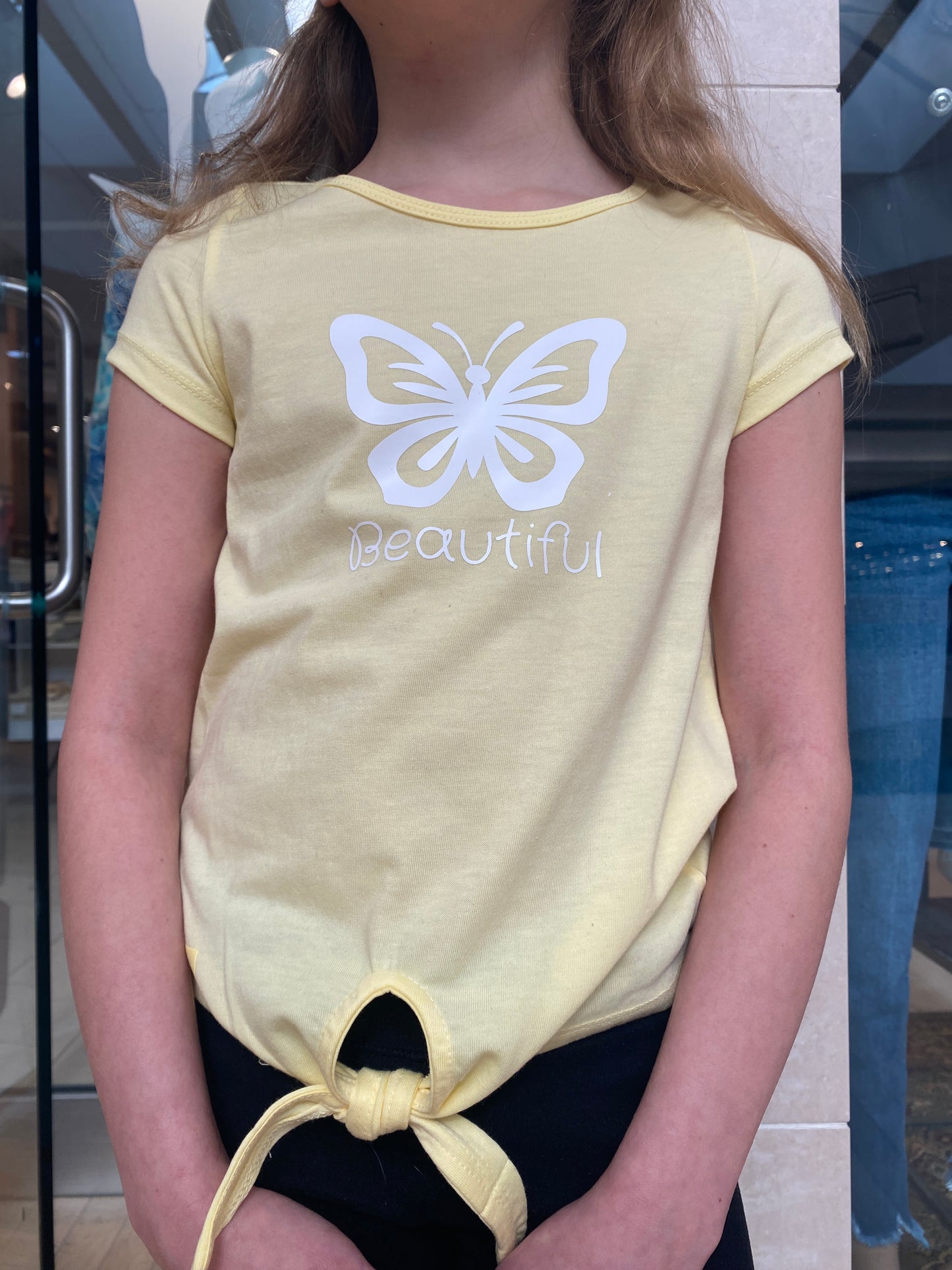 Girl’s Knot Tee - Light Yellow - Calla Lily Cosmetics + CL kids