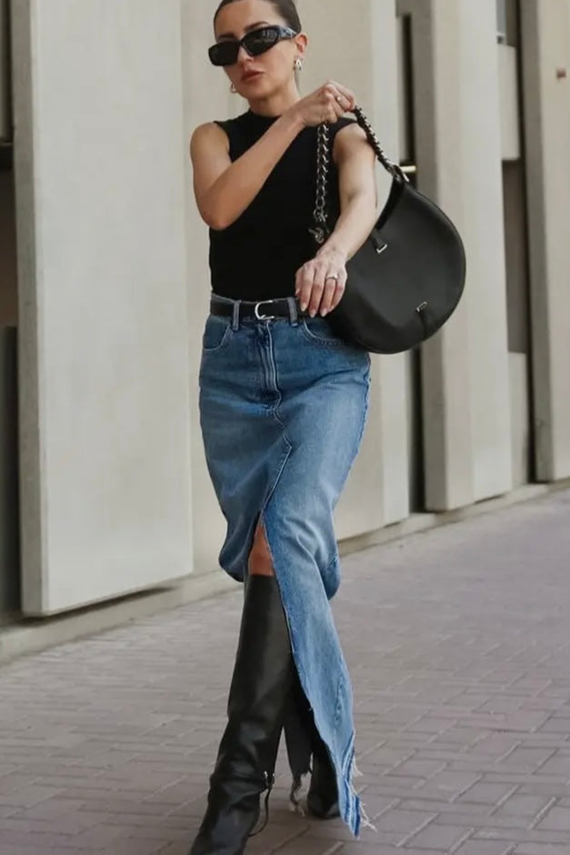 Long Denim Skirt - Calla Lily Cosmetics + CL kids