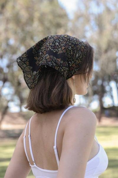 Vintage Floral Bandana - Black - Calla Lily Cosmetics + CL kids