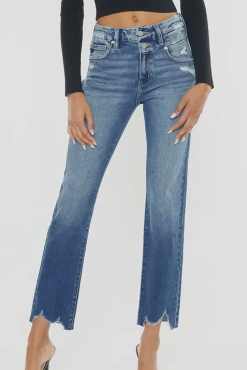 Kan Can High Waist Straght Leg Jeans - Calla Lily Cosmetics + CL kids