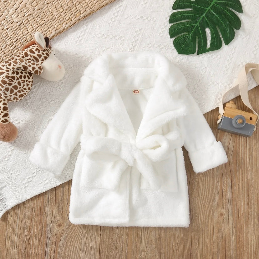 White Super Soft Toddler Robe - Calla Lily Cosmetics + CL kids