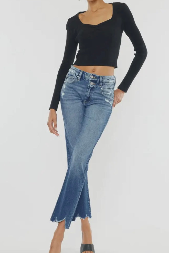 Kan Can High Waist Straght Leg Jeans - Calla Lily Cosmetics + CL kids