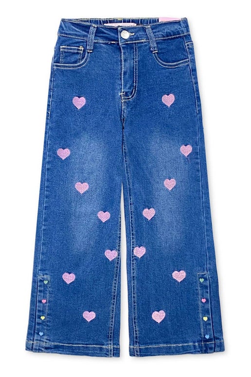 Girls Jeans w/ Pink Hearts - Calla Lily Cosmetics + CL kids