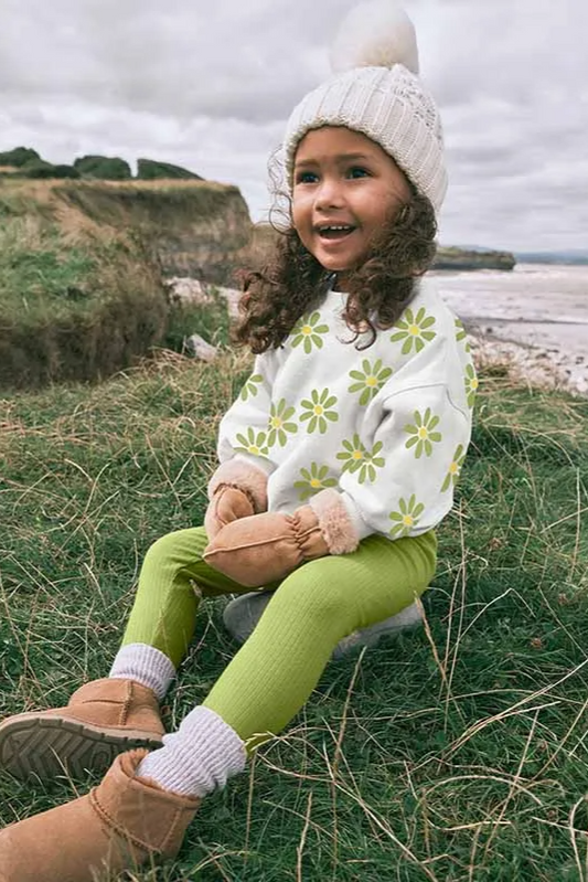 Green Flower Sweatshirt/Legging Set - Calla Lily Cosmetics + CL kids