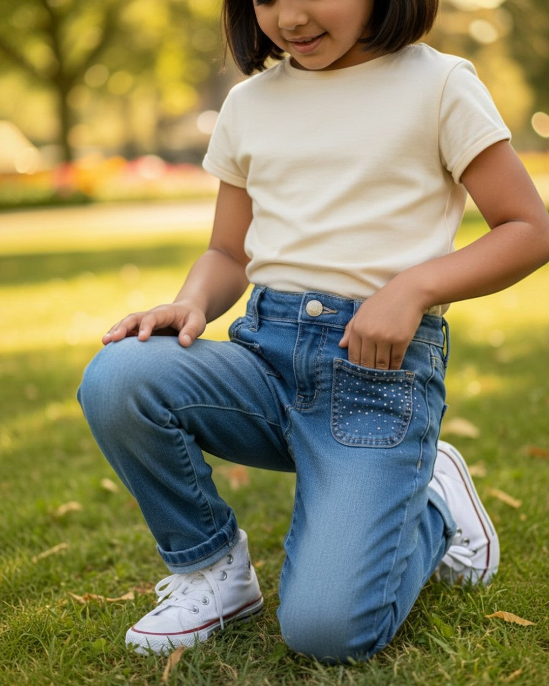 Girl's Jeans w/Rhinestones