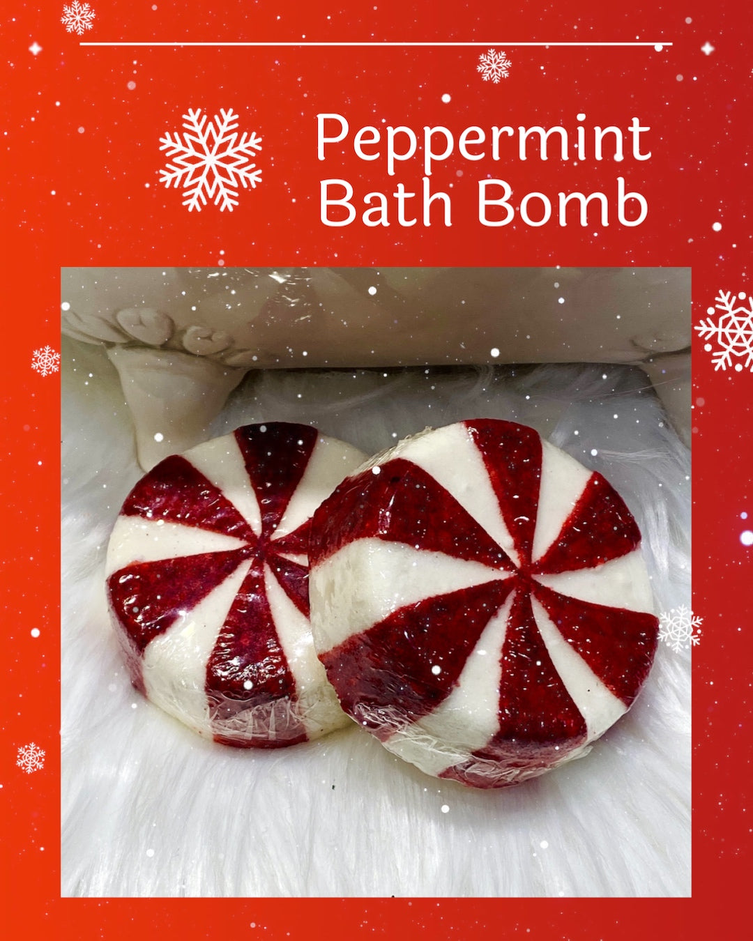 Peppermint Candy Bath Bomb - Red 2