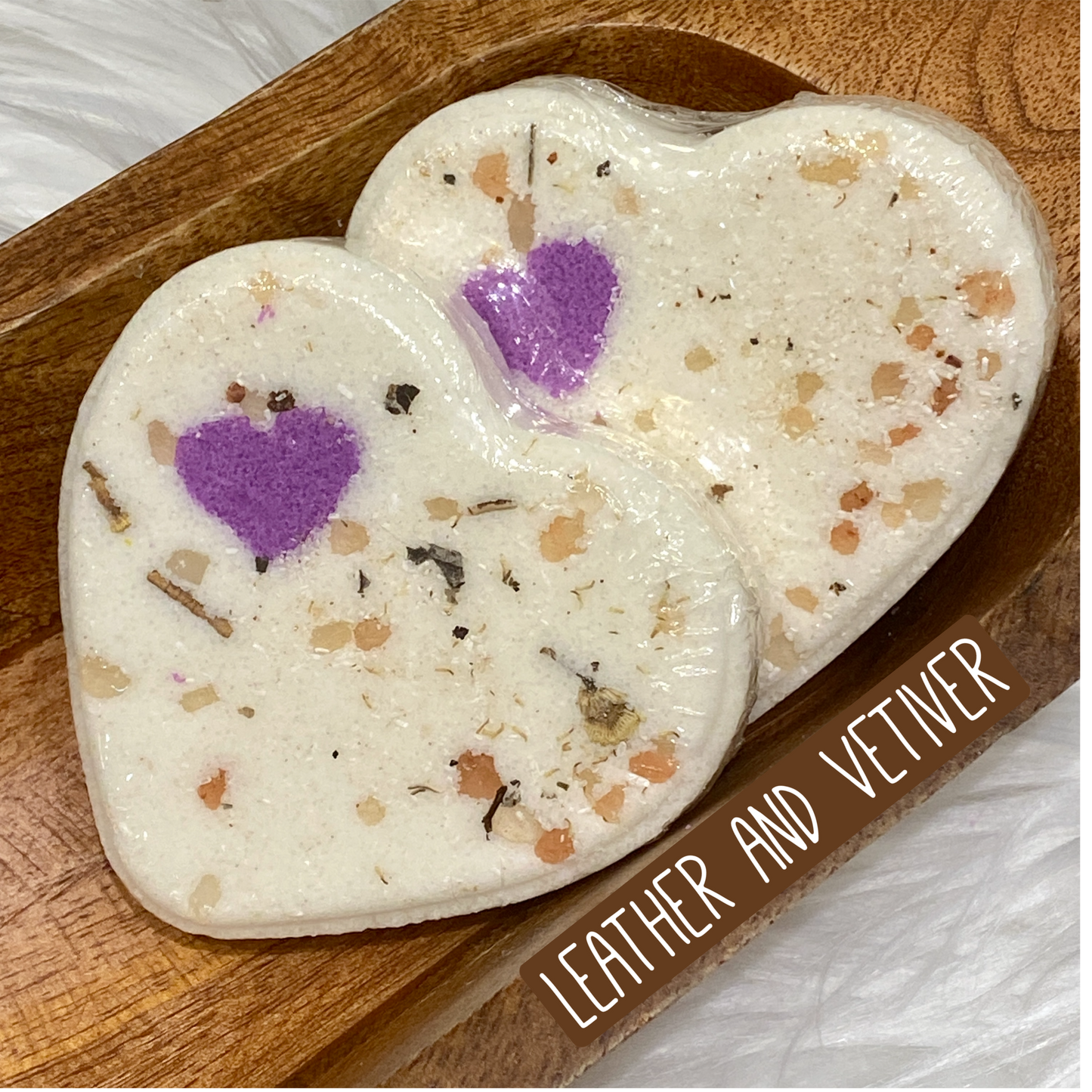 Heart Goat Milk Bath Bomb- Leather and Vetiver