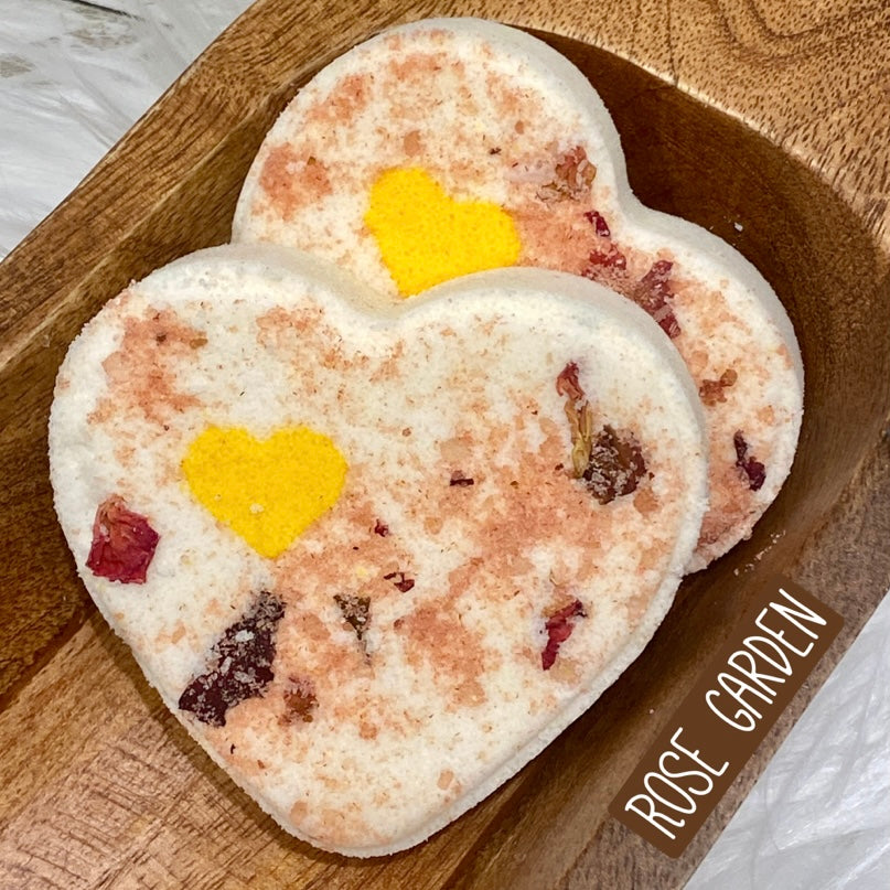 Heart Goat Milk Bath Bomb- Rose Garden