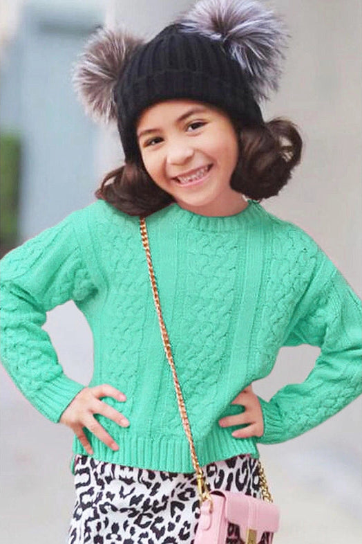 Tween Mint Knit Pullover Sweater - Calla Lily Cosmetics + CL kids