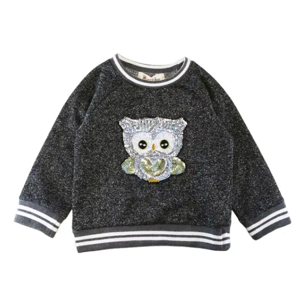 Sequin Owl Sweatshirt - Calla Lily Cosmetics + CL kids