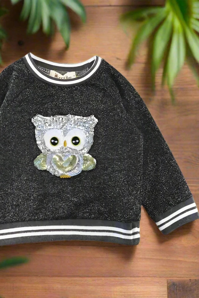 Sequin Owl Sweatshirt - Calla Lily Cosmetics + CL kids