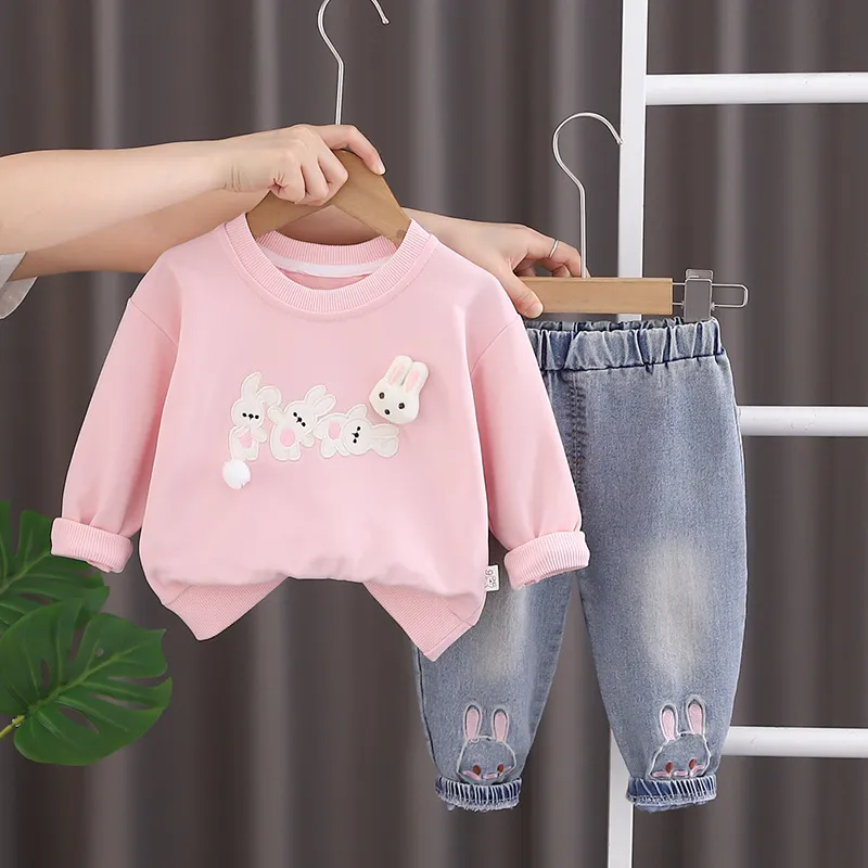 Pink Bunny Ear Sweatshirt Set - Calla Lily Cosmetics + CL kids