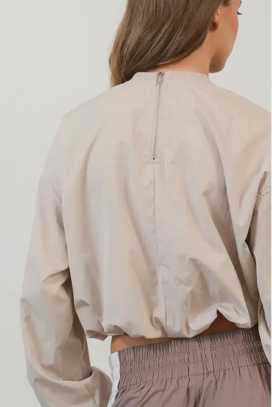 Ecru Cropped Top with Back Zipper - Calla Lily Cosmetics + CL kids