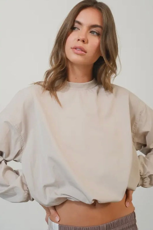 Ecru Cropped Top with Back Zipper - Calla Lily Cosmetics + CL kids