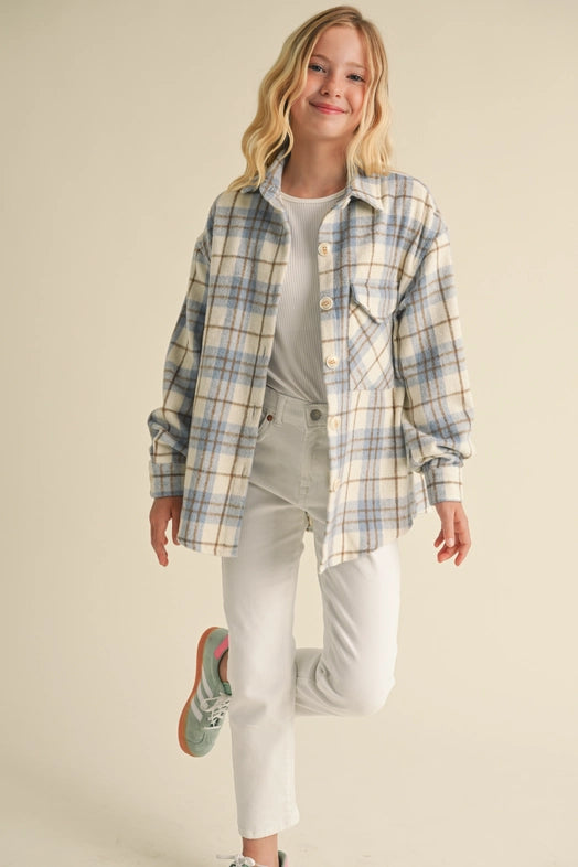 Tween Plaid Shacket - Calla Lily Cosmetics + CL kids