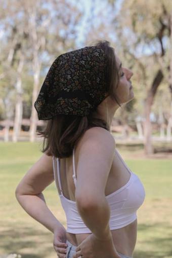 Vintage Floral Bandana - Black - Calla Lily Cosmetics + CL kids