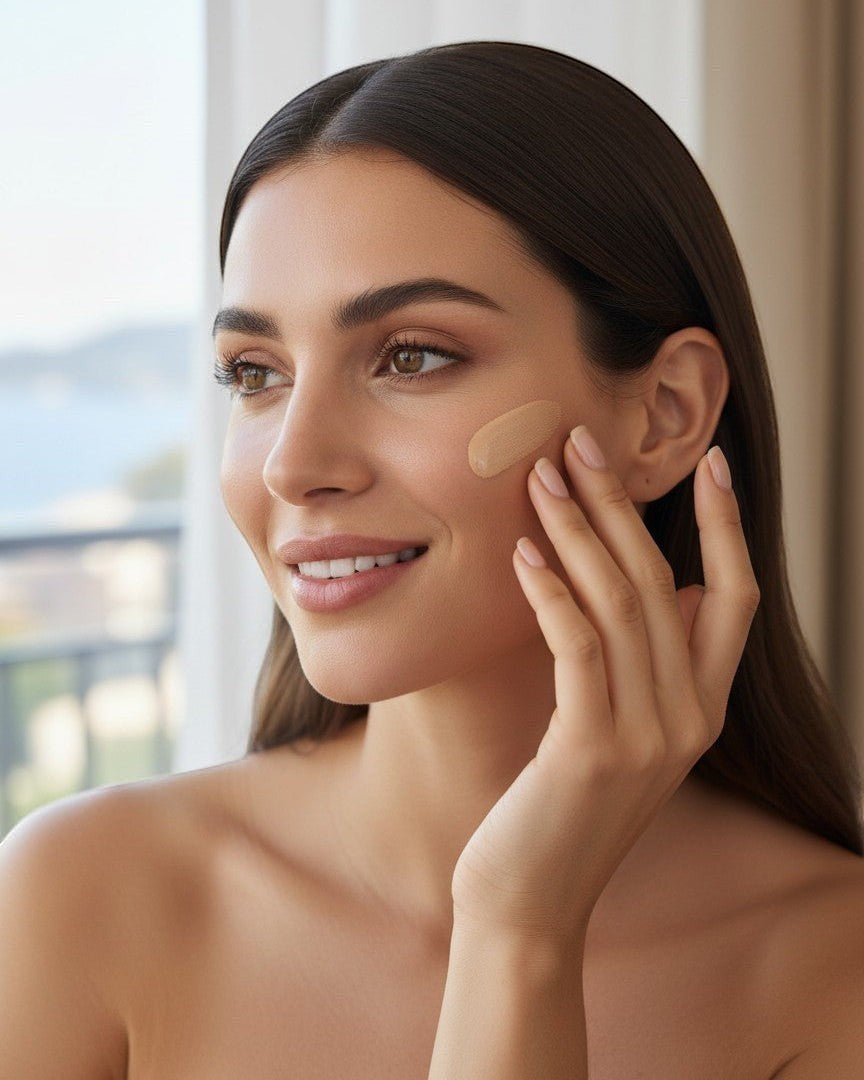 Calla Lily Cosmetics Monte Carlo Foundation in Peachy Beige, a medium to full coverage liquid mineral makeup.