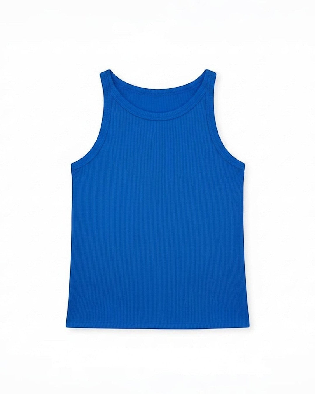 CL kids blue ribbed tank top and white & blue striped shorts set. 100% cotton.