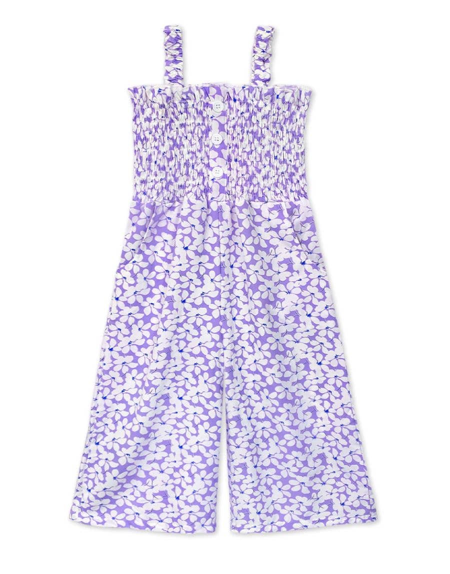 Girl's Light Purple Romper with Side Pockets