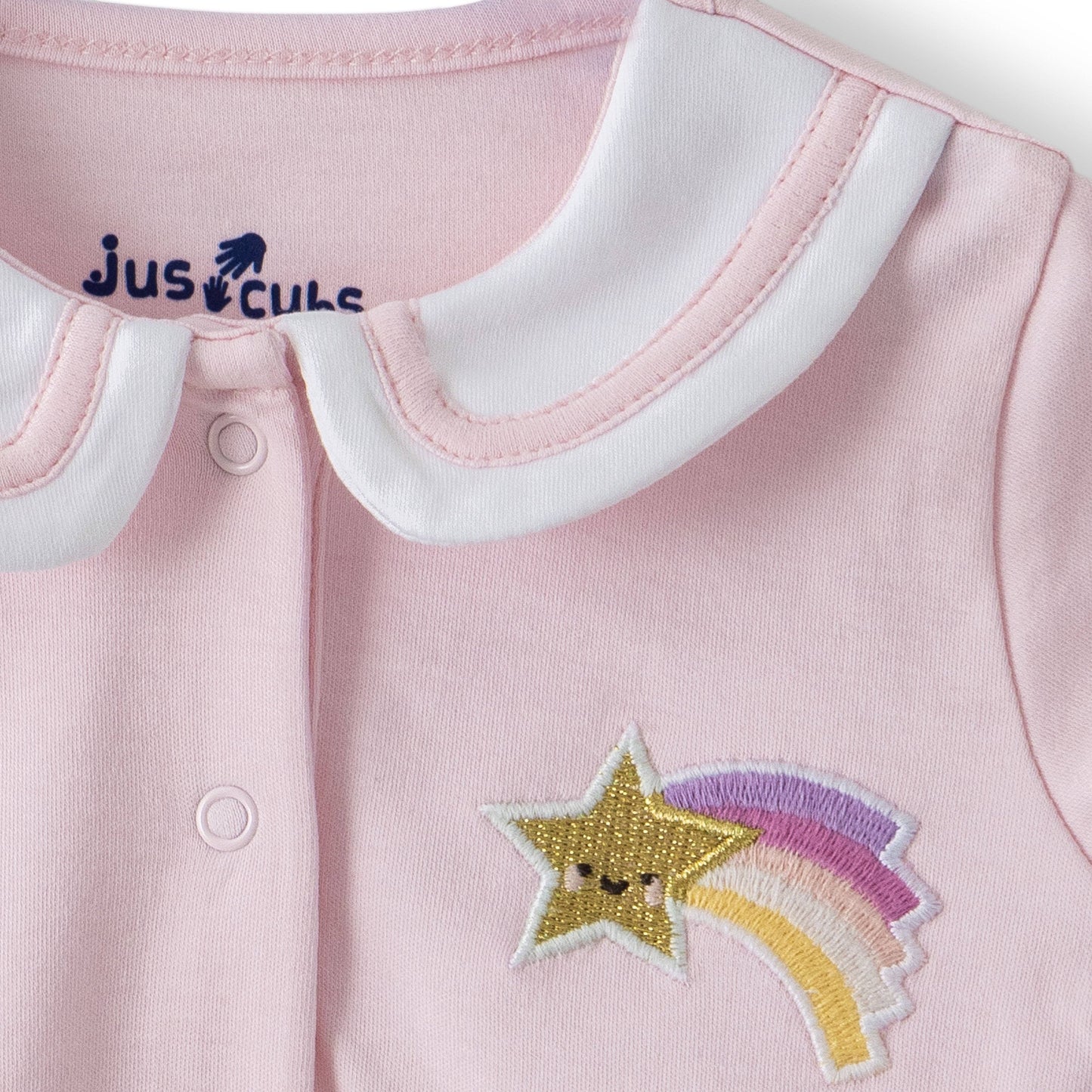 Organic Baby Pink Collared Bodysuit Onsie