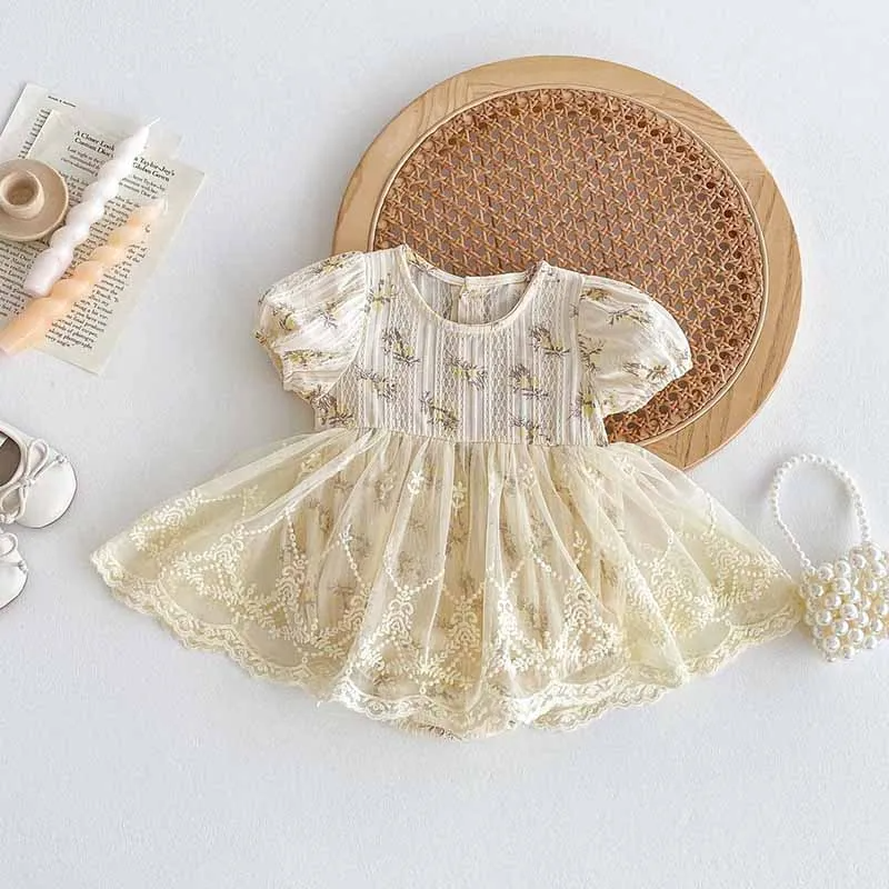 Cream Mesh Romper/Dress