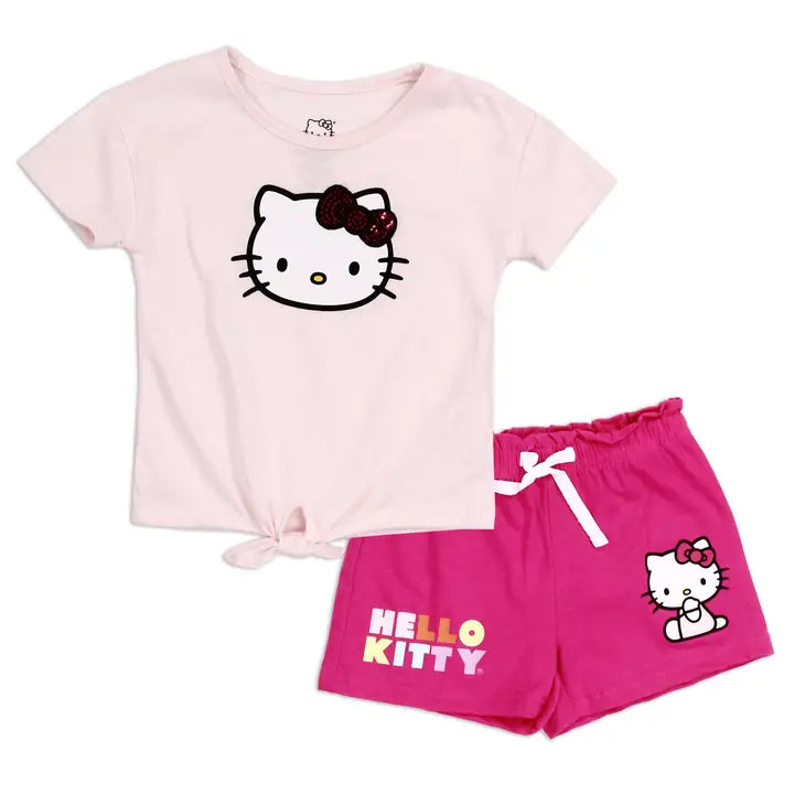 Hello Kitty Pink Short Set - Calla Lily Cosmetics + CL kids