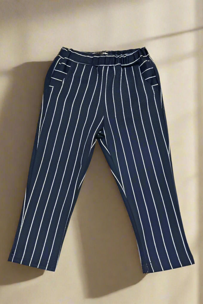 Pinstripe Jersey Pants Navy - Calla Lily Cosmetics + CL kids