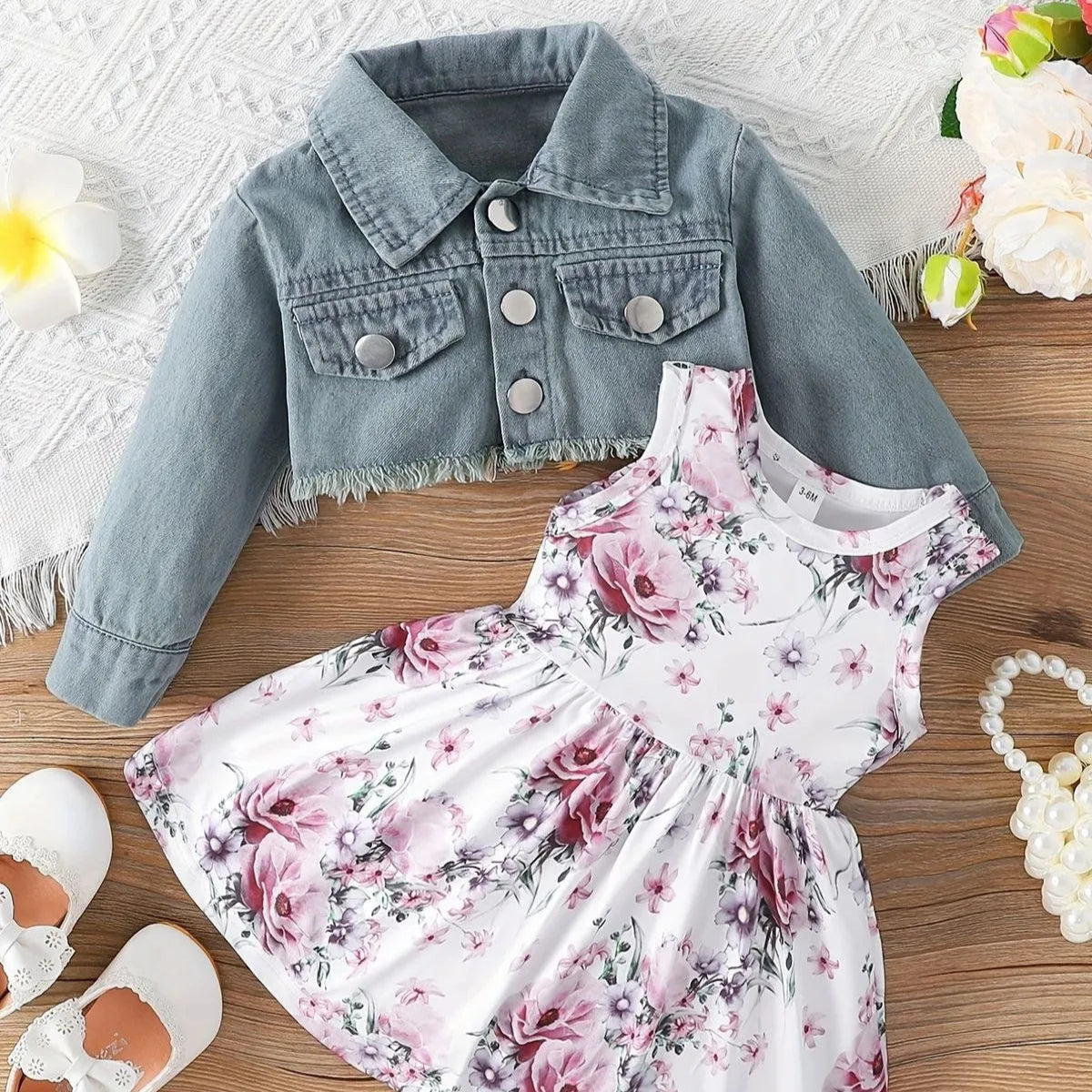 Flower Dress and Denim Jacket - Calla Lily Cosmetics + CL kids