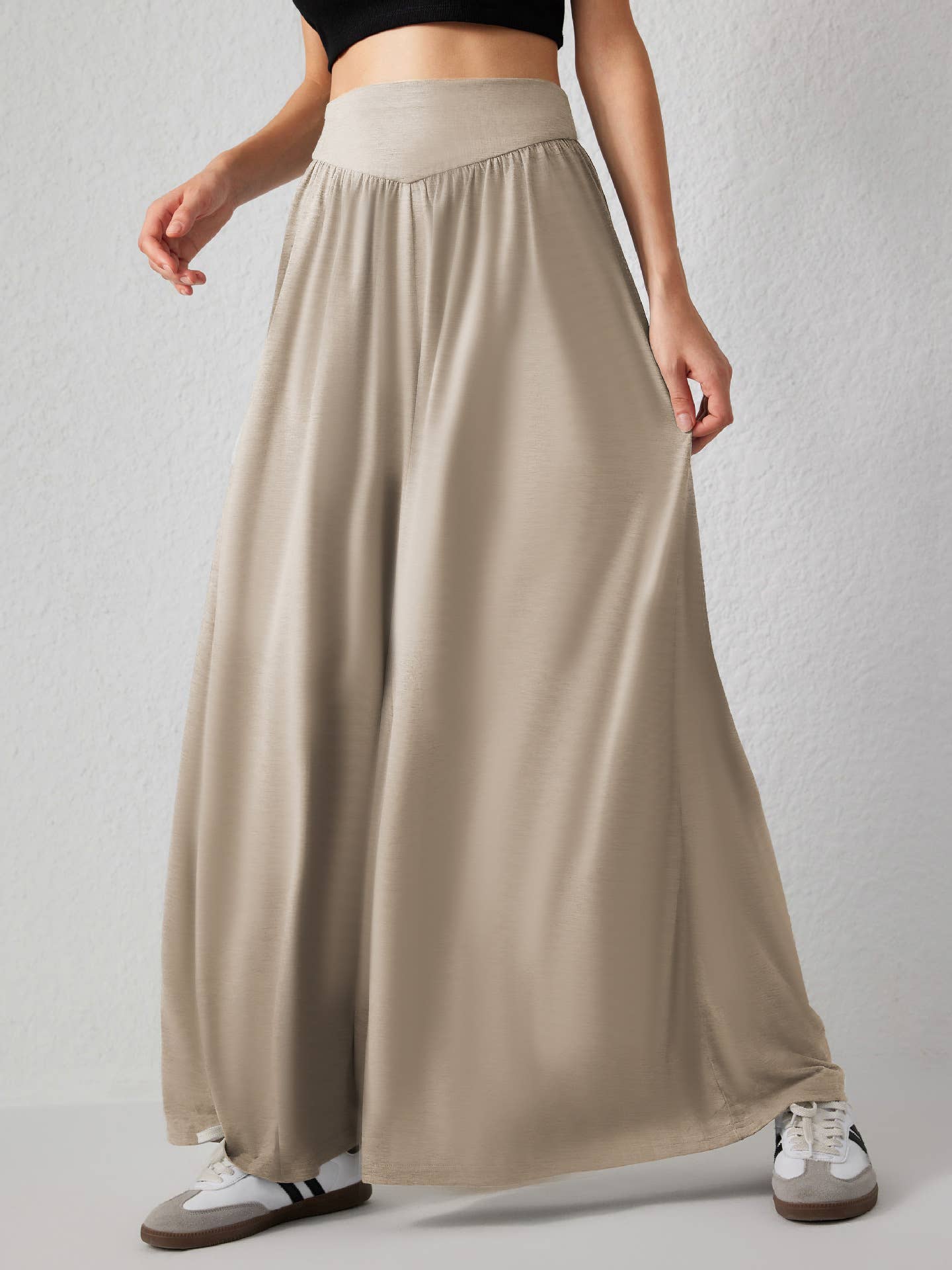 Black Wide Leg Knit Pants
