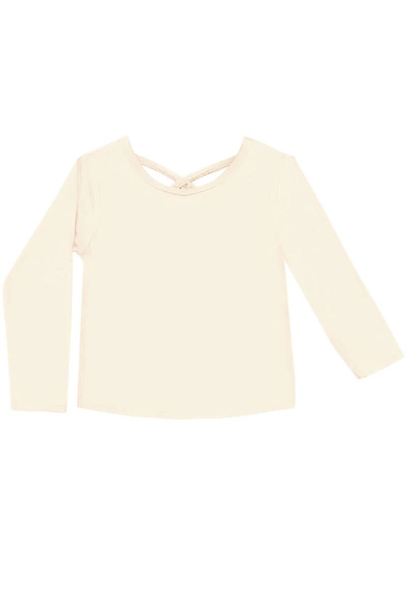Ivory T-shirt with Criss Cross Back