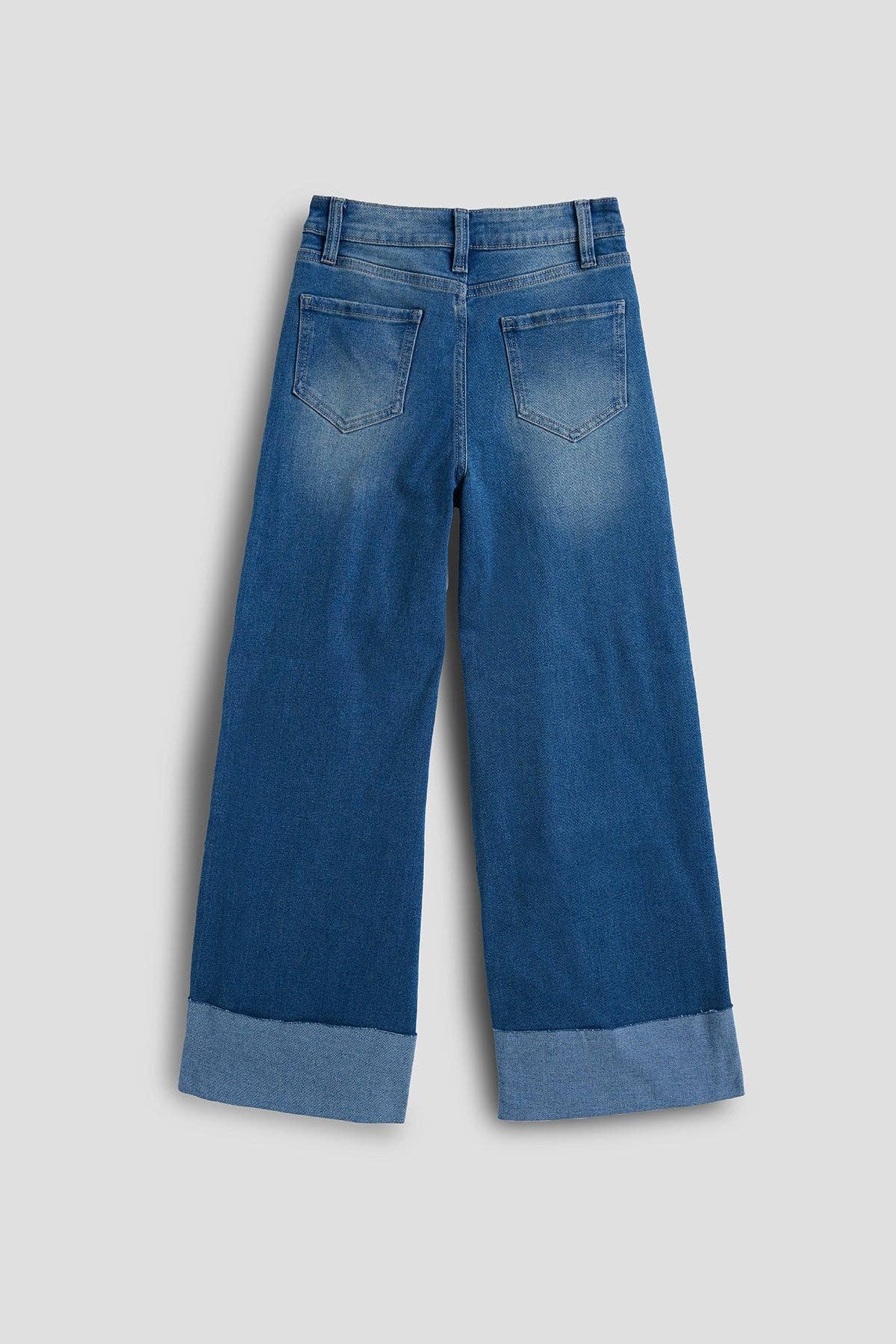 YMI Wide Leg Mega Cuff Jeans