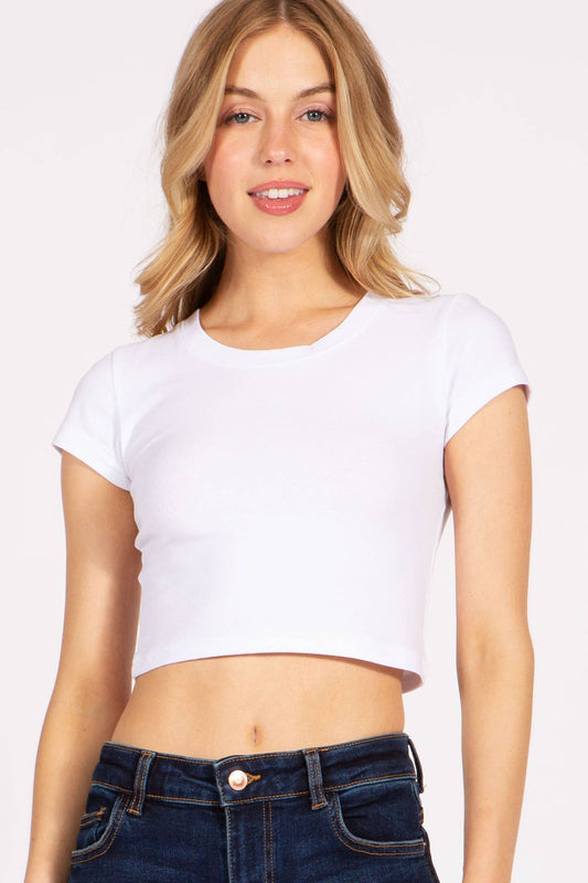 Crop Top Baby Tee - White