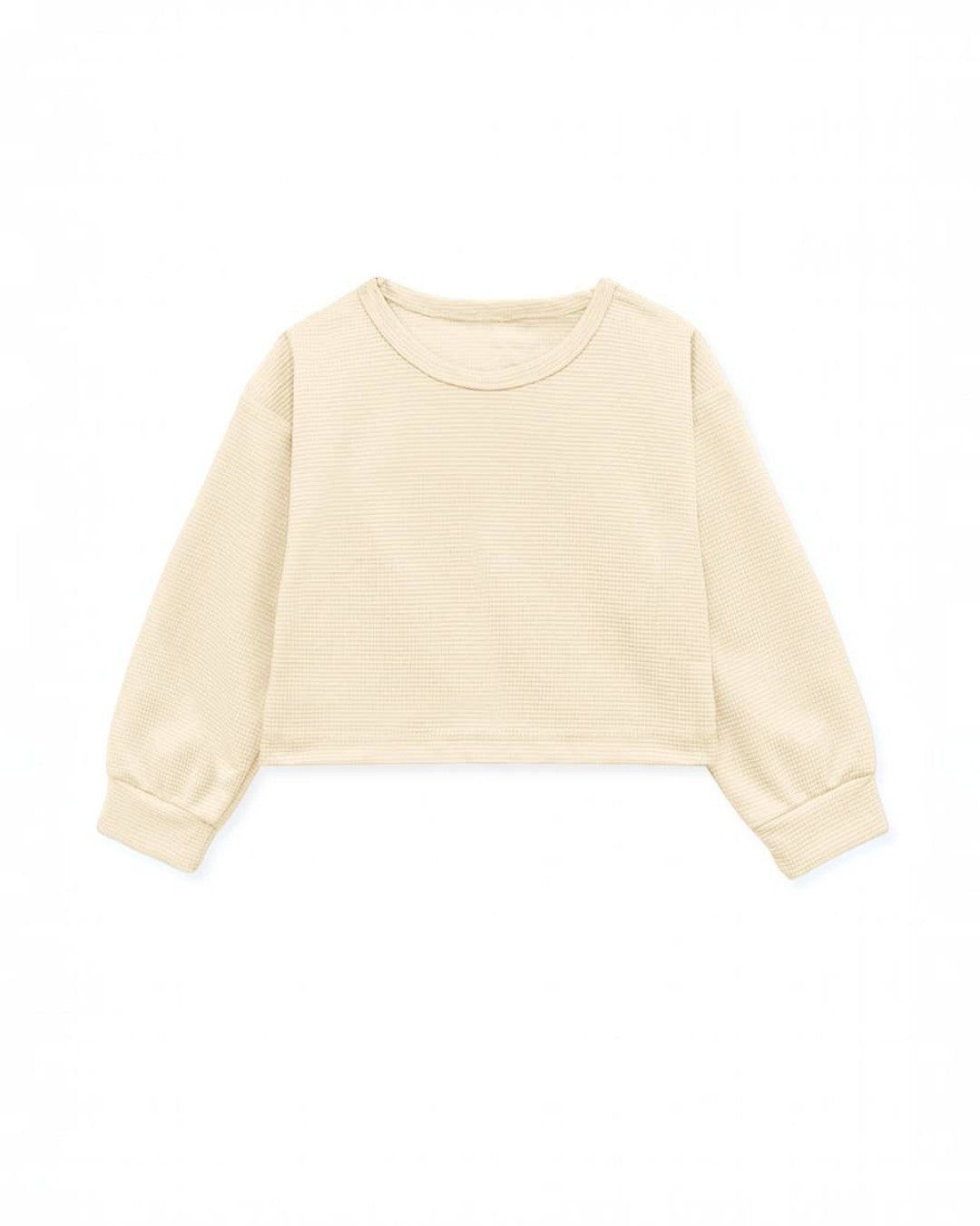 Ivory Honey Comb Fabric Pullover Top