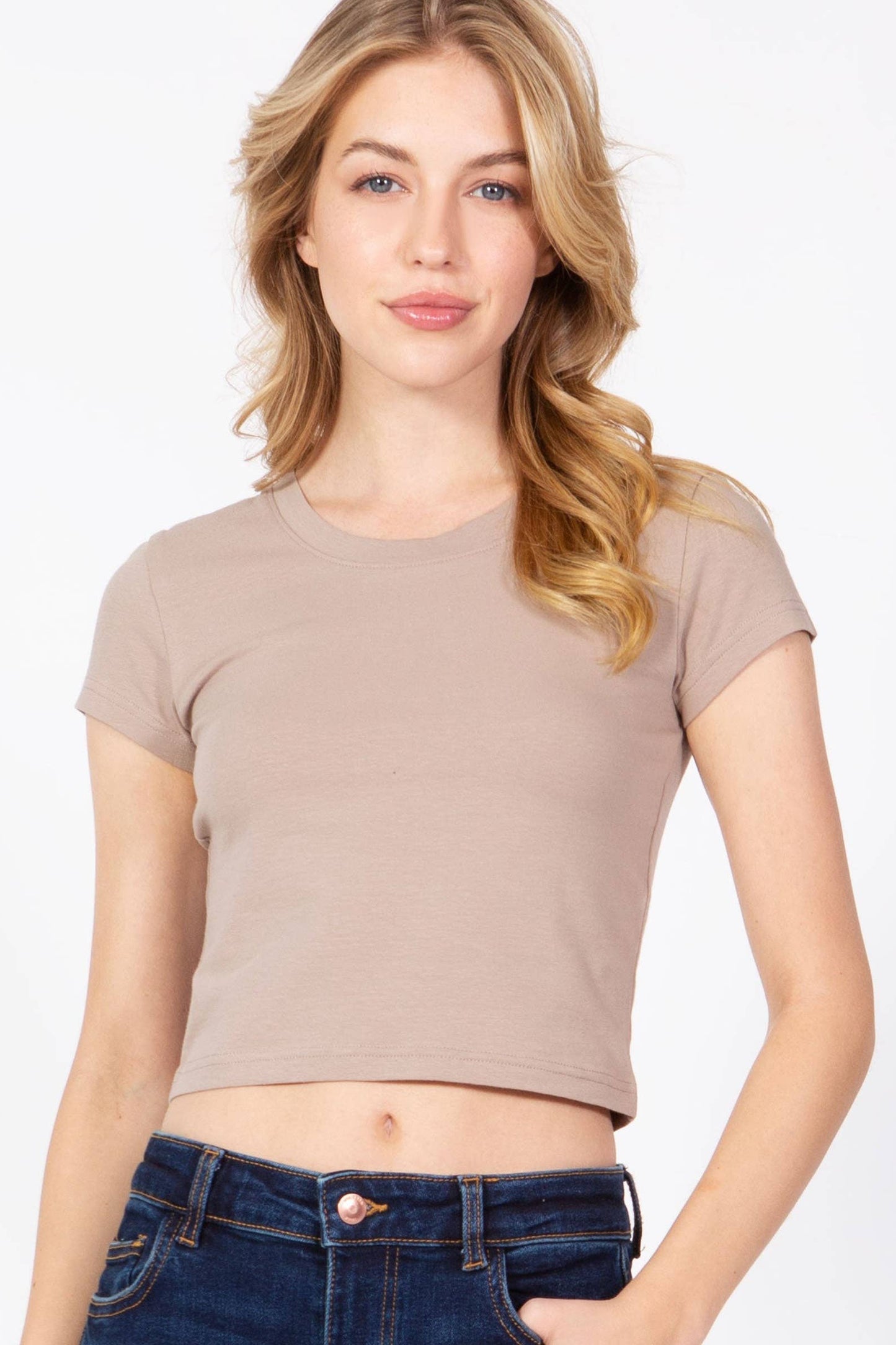 Crop Top Baby Tee: MOCHA